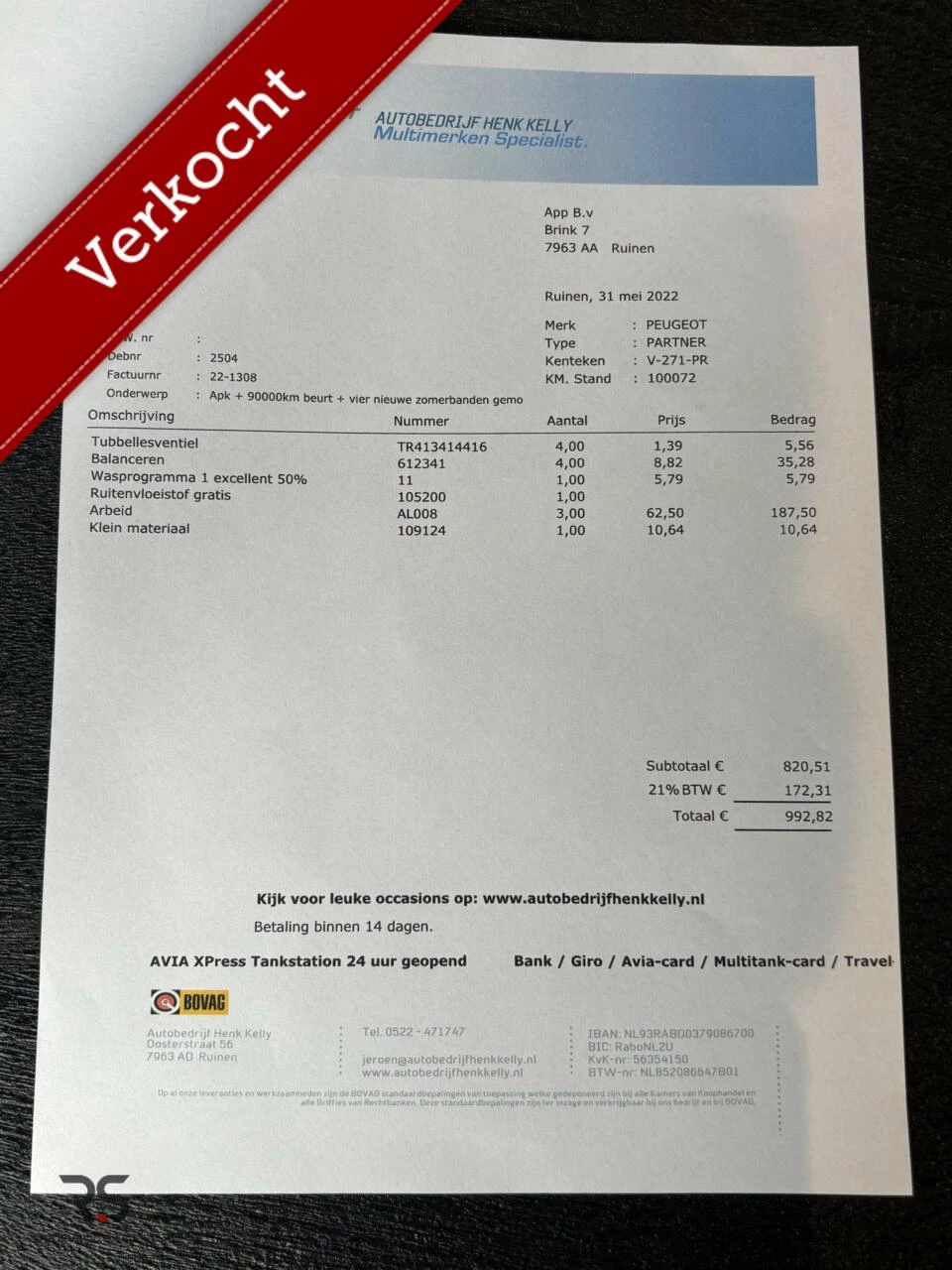 Hoofdafbeelding Peugeot Partner