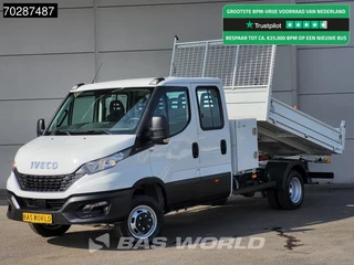 Iveco Daily 35C16 3.0L Kipper met Kist Dubbel Cabine 3,5t Trekhaak Navi Airco Cruise Camera Euro6 Kieper Tipper Benne 2m3 Airco Cruise control