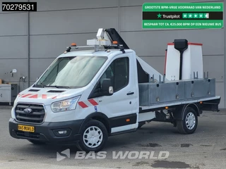 Ford Transit 130pk Hoogwerker 11meter werkhoogte Trekhaak Airco Cruise Camera Euro6 Parkeersensoren Hubarbeitsbühne France Elevateur Airco Trekhaak Cruise control