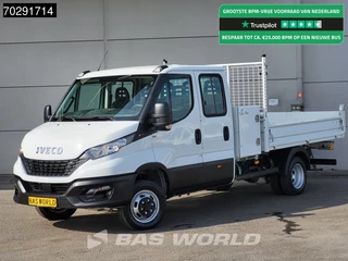 Iveco Daily 35C16 3.0L Open Laadbak met Kist Dubbel Cabine 3,5t Trekhaak Navi Airco Cruise Camera Euro6 Pritsche Pickup Open Box 2m3 Airco Cruise control