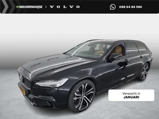 Volvo V90 2.0 T8 Plug-in hybrid AWD Ultimate Dark | SOH 99% | Luchtvering | Harman/Kardon | Massage | Stoel Verwarming-Koeling | Trekhaak | Schuif/Kantel Panoramadak | Memory |