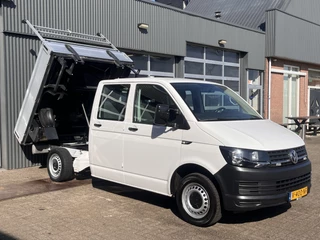 Volkswagen Transporter 2.0 TDI L2H1 150pk DC Euro 6 Kipper Airco Cruise controle trekhaak 2500kg 1e eigenaar Dealer onderhouden Telefoonverbinding Werkverlichting Kieper P-up Doka Pritsche Ahk 2500kg