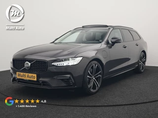 Volvo V90 T8 AWD Ultimate Dark Plug In Hybrid 455pk Dealer O.H. PHEV | Panodak | Adaptive Cruise | Head Up | 360 Camera | Lederen Sportstoelen Ventilatie & Memory | Harman & Kardon | Google Assistent | Apple Carplay | Stoelen & Stuur Verwarmd | Blis |