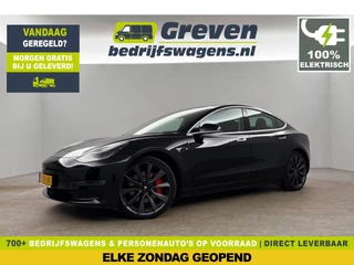 Tesla Model 3 Performance AWD 75 kWh 462PK Autopilot 360Camera LED Cruise Clima Navi Pano View Memory-Seats Leder PDC 20"LMV