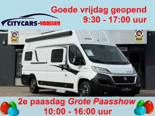 Fiat Ducato Knaus Boxstar Freeway 630 ME automaat buscamper hoogdak lengte bedden airco 2x zonnepaneel elktr schotel tv luifel remis plisse fietsenrek