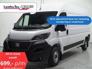 Fiat Ducato 2.2 MultiJet 140 pk L3H2 All-In Operational Lease, Airco, Cruise Control, Multistuur, PDC achter, 3-Zits, Nieuw