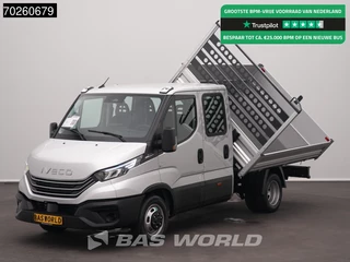 Iveco Daily 35C21 Kipper 3 zijdige Dubbel Cabine 3.0L 210PK Airco Cruise LED Camera Tipper Kieper Benne 2m3 Airco