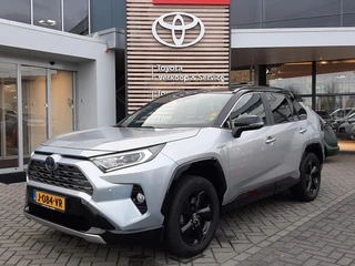 Toyota RAV4 2.5 HYBRID AWD BI-TONE TREKHAAK JBL-AUDIO NAVI BLIND-SPOT LEDER PARK-SENSOREN KEYLESS LM-VELGEN ELEK-ACHTERKLEP 360CAMERA