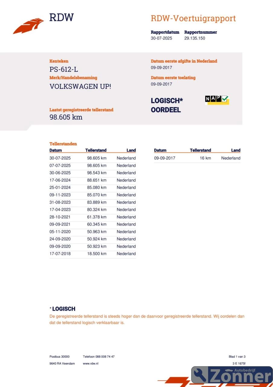 Hoofdafbeelding Volkswagen up!