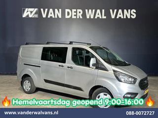 Ford Transit Custom 2.0 TDCI 131pk L2H1 Dubbele Cabine Euro6 Airco | 6-Zits | LED | Cruisecontrol | Verwarmde voorruit Parkeersensoren, Dakdragers, 2800kg trekvermogen