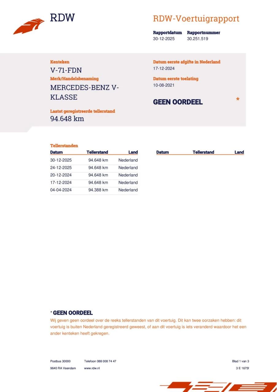 Hoofdafbeelding Mercedes-Benz V-Klasse