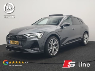 Audi e-tron 55 Quattro 2x S Line 95 kWh 408pk | Panodak | Luchtvering | Adaptive Cruise | 360 Camera | Matrix LED | Alcantara Sportstoelen Memory & Verwarmd | Apple Carplay | 22"L.M | Navigatie | DAB |