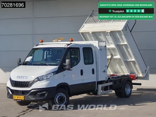 Iveco Daily 70C18 3.0L Kipper Dubbel Cabine Dubbellucht 3,5t Trekhaak Airco Cruise Euro6 Tipper Benne Kieper 2m3 Airco Trekhaak Cruise control