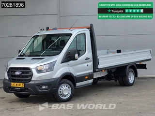 Ford Transit 170pk Open Laadbak 3,5t Trekhaak Airco Cruise Camera Parkeersensoren Euro6 Pritsche Open Box Airco Trekhaak Cruise control