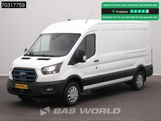 Ford e-Transit 184pk Elektrisch 68kWh 317km WLTP L3H2 Navi Airco Cruise Parkeersensoren v+a SYNC4-Display CarPlay L3 Airco Cruise control