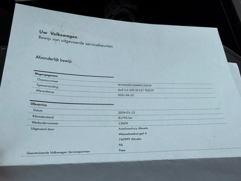Hoofdafbeelding Volkswagen Golf