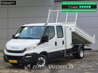 Iveco Daily 35C14 Dubbel Cabine Open Laadbak met Kist Dubbellucht 3,5t Trekhaak Airco Cruise Euro6 Pritsche Pickup Open Box Airco Trekhaak Cruise control