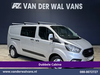 Ford Transit Custom 2.0 TDCI 131pk L2H1 Dubbele Cabine Euro6 Airco | 6-Zits | Camera | LED | 2800kg Trekhaak | Cruisecontrol Verwarmde voorruit, Android Auto, Dakdragers, Parkeersensoren