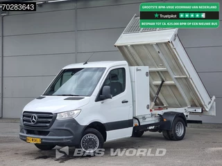 Mercedes Sprinter 514 CDI Open Laadbak met Kist Dubbel Cabine Dubbellucht 3,5t Trekhaak Airco Cruise Euro6 Pritsche Pickup Open Box 1m3 Airco Trekhaak Cruise control