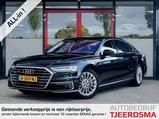 Hoofdafbeelding Audi A8 Audi A8 60 TFSI e quattro Pro Line Plus | Dynamic all-wheel steering | Stoelverwarming | Geïsoleerd Dubbel Glas | Schuif/ Kantel Panorama Dak | 4 wielbesturing | Rear Seat Remote | Bang & Olufsen | Rundleder | Alcantara |  230V 150W |