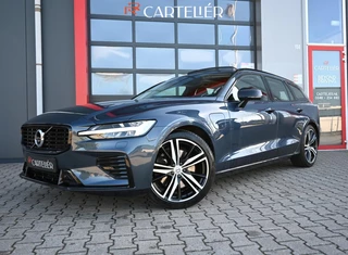 Volvo V60 2.0 T8 Recharge AWD R-Design | Pano | 360 | ACC | Keyless | Memory | H&K | LED | Head-Up | Trekhaak | Leder | Stoelverwarming voor & achter | Stuurwielverwarming | Lane Assist | Ambient | Navi | Carplay/Android | 19'' | Blind Spot