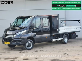 Iveco Daily 35C18 3.0L Automaat Dubbel Cabine met Kist Dubbellucht Open Laadbak 3,5t Trekhaak 180PK LED Navi Airco Cruise Euro6 Pritsche Pickup Open Box Airco Trekhaak Cruise control