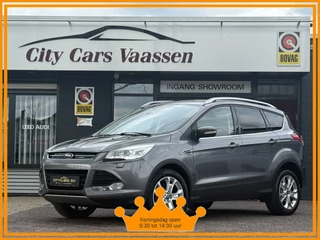Ford Kuga 1.6 Titanium 150 pk org nl auto nap logisch climate ctr cruise ctr half leder pdc v/a afn trekhaak xenon keyless entry lmv 18 inch