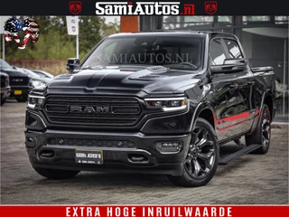 Dodge Ram 1500 LIMITED | 5.7 V8 4X4 | HUD | LUCHTVERING | 360CAM | HUD | DIGI CLUSTER | BINNENSPIEGEL CAMERA | CREWCAB | PANORAMA | AUTO TREEPLANK | ADAPTIVE CRUISE | LPG RAM VOL | BLACK ON BLACK