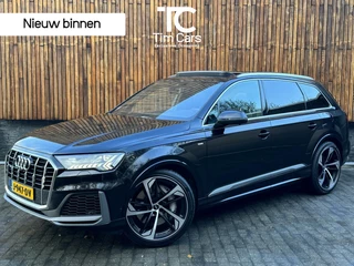 Audi Q7 55 TFSI e quattro Pro Line S | Panoramadak | Camera rondomzicht | LED verlichting | Keyless pakket | Leer/alcantara bekleding | Voorstoelen verwarmd | 22 inch SQ7 velgen | Getint glas | Dodehoekdetectie