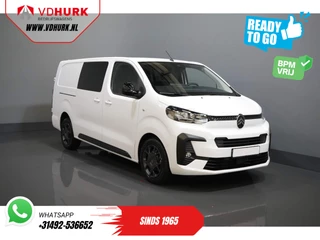 Citroën Jumpy 2.0 HDI 180 pk Aut. DC Dubbel Cabine BPM VRIJ! 2x Schuifdeur/ Virtual Cockpit/ Navi/ Carplay/ Camera/ PDC/ Cruise/ Trekhaak/ Airco