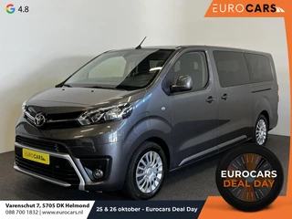 Hoofdafbeelding Toyota ProAce Toyota PROACE Electric Shuttle Long Extra Range Cool 75 kWh 9 pers. Navigatie Apple Carplay/Android Auto Parkeersensoren Cruise Control Lichtmetalen velgen Getinte ramen Airco