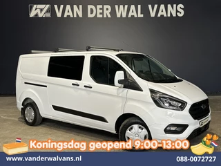 Ford Transit Custom 2.0 TDCI 131pk L2H1 Dubbele Cabine Euro6 Airco | 5-Zits | Xenon | Navigatie | Cruisecontrol | LED | 2800kg Trekhaak Stoelverwarming, Parkeersensoren, Achterklep