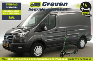 Ford Transit 350 L2H2 Graits E-Step! | Elektrisch | 68 kWh | BPM Vrij | 184PK Automaat Airco Camera Cruise Carplay 3 Persoons Navi PDC Stoelverwarming