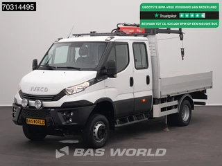 Iveco Daily 70C18 3.0L 4x4 Automaat Open Laadbak Kraan Fassi Micro M20.A13 3,5t Trekhaak Dubbellucht Navi Airco Cruise Camera Stoelverwarming Euro6 Kran Kraan Crane Kranwagen Kraanwagen 4WD Allrad Airco Trekhaak Cruise control