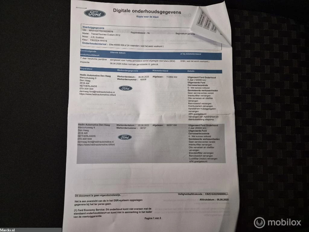 Hoofdafbeelding Ford Transit Custom