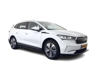 Hoofdafbeelding Škoda Enyaq iV Škoda Enyaq iV 80 {SOH-90%} [ 3-Fase ] (INCL-BTW) *LEATHER-FABRIC | FULL-LED | DIGI-COCKPIT | CAMERA | KEYLESS | NAVI-FULLMAP | AMBIENT-LIGHT | ECC | HEATED-COMFORTSEATS | DAB+ | PDC | CRUISE | CARPLAY | TOWBAR | 19"ALU*