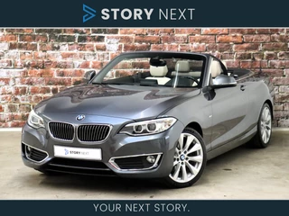 BMW 2 Serie Cabrio 220i High Executive Luxury Line Automaat / Navigatie Professional / Sportstoelen / Xenon / Achteruitrijcamera / 18 Inch / Leder / Stoelverwarming / Climate Control / Parkeersensoren / Hifi / DAB / Chrome Line