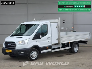 Ford Transit 170pk Dubbellucht Open Laadbak met Kist 3,5t Trekgewicht Airco Cruise Pickup Pritsche Airco Cruise control