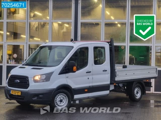 Ford Transit 105pk Euro6 Open laadbak Dubbel Cabine Trekhaak Airco Pritsche Pickup Airco Dubbel cabine Trekhaak