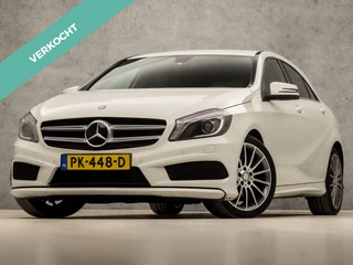 Mercedes-Benz A-Klasse 180 AMG Sport (NAVIGATIE, LEDER/ALCANTARA, STOELVERWARMING, SFEERVERLICHTING, SPORTSTOELEN, GETINT GLAS, CRUISE, PARKEERSENSOREN, NIEUWE APK, NIEUWSTAAT)