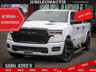 Dodge Ram 1500 LIMITED NIGHT H.O 540PK 706 Nm | XB9 | MASSAGE | BOM VOL | PW7 WHITE | CREW CAB | DUBBELE CABINE | GRIJSKENTEKEN | VOORRAAD NR 2336 - 7700