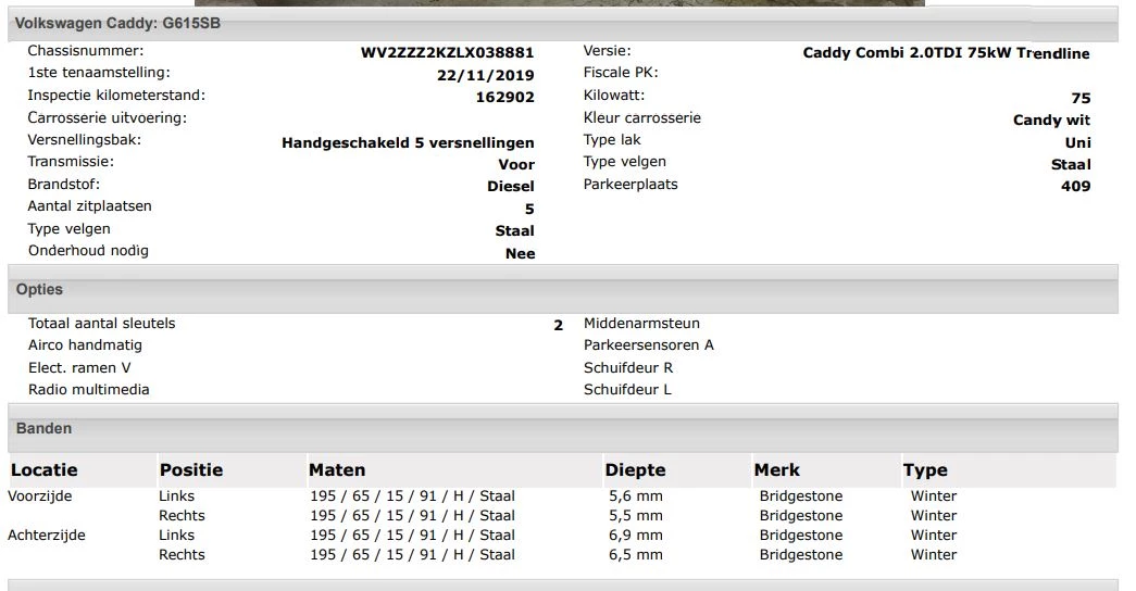 Hoofdafbeelding Volkswagen Caddy