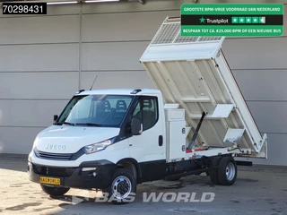 Iveco Daily 35C16 Automaat Kipper met Kist Dubbellucht 3,5t Trekhaak Airco Cruise Euro6 Tipper Benne Kieper Airco Trekhaak Cruise control