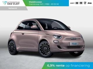 Fiat 500e Cabrio La Prima 42 kWh | 17% Bijtelling | Clima | Cruise | Leder | 17" | Priv Glass | Winter Pack | JBL Sound | BSM | Apple Carplay