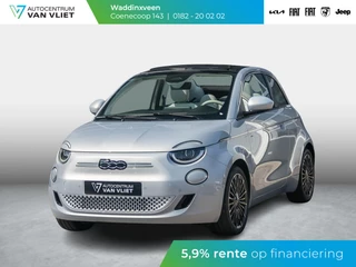 Hoofdafbeelding Fiat 500e Fiat 500e Cabrio La Prima 42 kWh | 17% Bijtelling | Clima | Cruise | Leder | 17" | Priv Glass | Winter Pack | JBL Sound | BSM | Apple Carplay