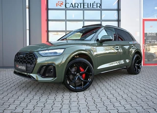 Audi Q5 50 TFSI e S-Line Quattro Competition | District Green | Pano | Matrix Led | Alcantara | Trekhaak | Nieuwe 22'' RS | Ambient+ | Carbon | Virtual Cockpit | Stoelverwarming voor & achter | Electric Seat | ACC | Lane Assist | Black Optic | Carplay