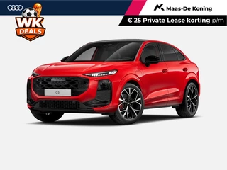 Audi Q3 Sportback 1.5 200kW e-hybrid S edition 272 PK · Tech pro · Glazen panoramadak · Sportstoelen alcantara met rode stiksels