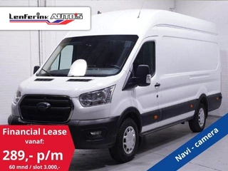 Hoofdafbeelding Ford Transit Ford Transit 2.0 TDCi 130 pk L4H3 Trend Navi, Camera Airco, Cruise Control, Lane&Side Assist, PDC V+A, 3-Zits