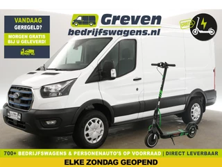 Hoofdafbeelding Ford E-Transit Ford E-Transit 390 68 kWh L2H2 | GRATIS E-Step! | Elektrisch 184PK | EMISSIEVRIJE ZONE | Automaat Airco Adaptive-Cruise Camera Carplay LED Navi PDC 3 Persoons