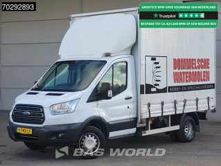Ford Transit 130pk Dubbellucht Schuifzeilen Navi Airco Cruise Euro6 APK 02-2026 Zeilen Zeilenwagen Plane Bakwagen Meubelbak Koffer 17m3 Airco Cruise control
